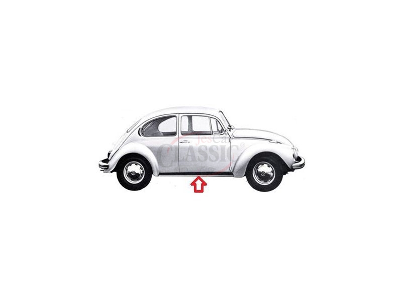 VW Carocha - Estribo direito (Posa pés) com friso (18mm)