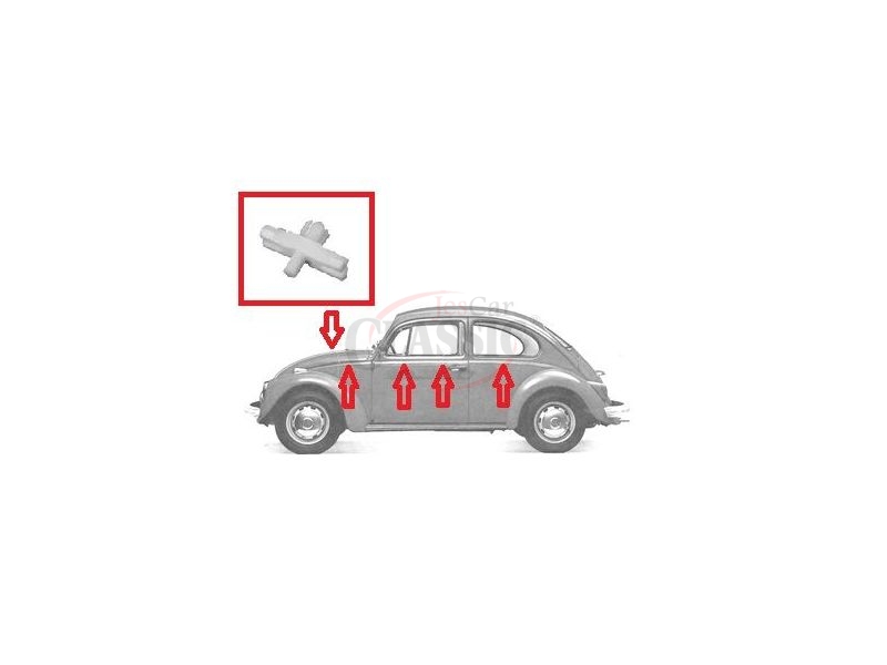 VW Carocha 66- Mola de friso (Aplicação nos frisos estreitos)