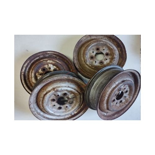 Fiat 600 - Jogo (4) jantes de ferro para tampão de pressão (Jante 12)