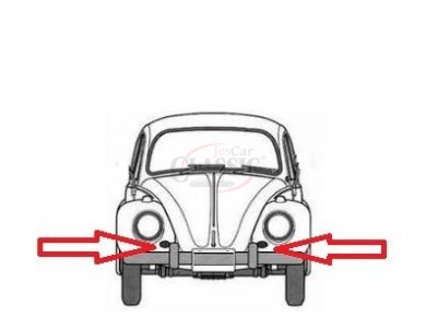 VW Carocha 55-  Grelha de buzina