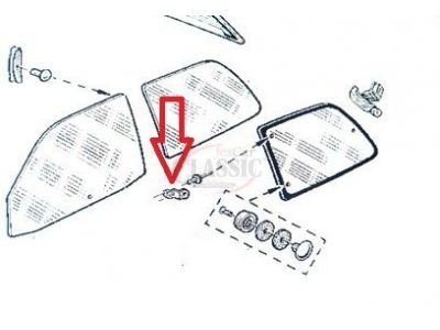 Renault Clio I - Dobradiça de fixação do vidro lateral (móvel)