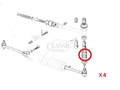 Peugeot 203 / Peugeot 204 / Peugeot 403 / Peugeot 404 - Jogo (4) anilhas terminal direção