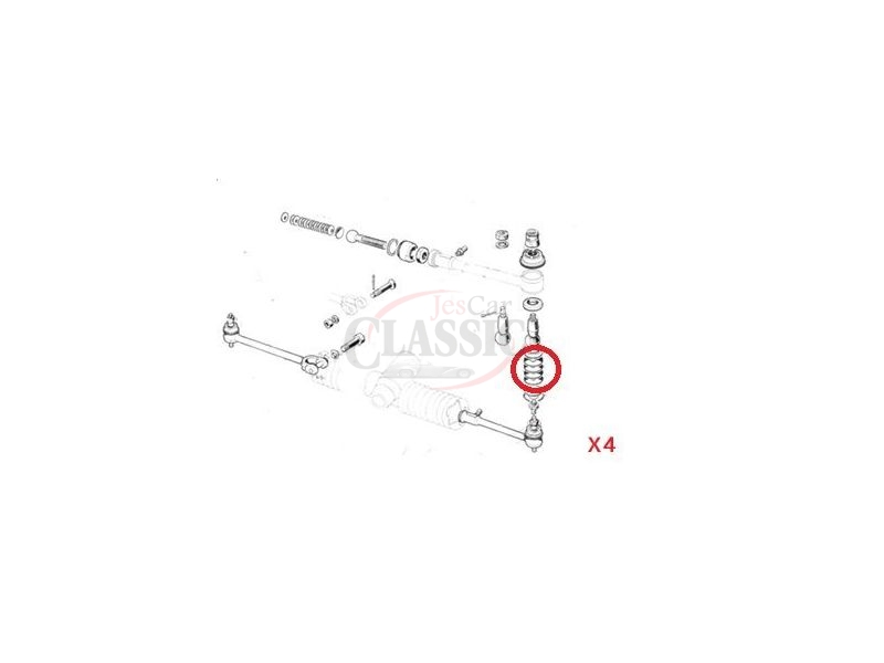 Peugeot 203 / Peugeot 204 / Peugeot 403 / Peugeot 404 - Jogo (4) anilhas terminal direção