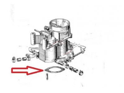 Peugeot 204 / Peugeot 304 - Junta da base do carburador (SOLEX) (Mot. XL3)