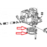 Peugeot 204 / Peugeot 304 - Jogo (2) juntas da base carburador (SOLEX 34 BICSA / PBISA)