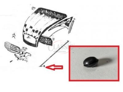 Citroen 2CV / Citroen Dyane - Borracha da ponta vareta fixação capot