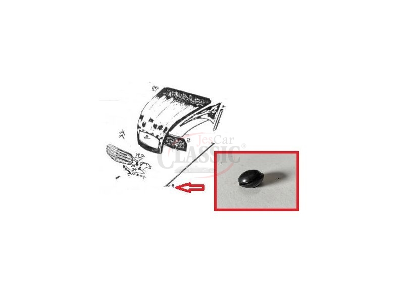 Citroen 2CV / Citroen Dyane - Borracha da ponta vareta fixação capot